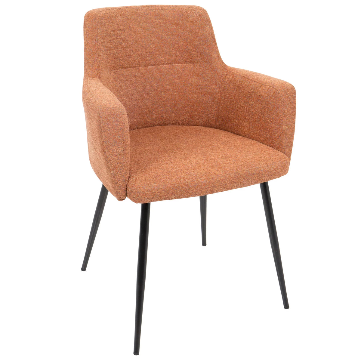 Orange Fabric Dining Accent Chair Set of 2 N75553