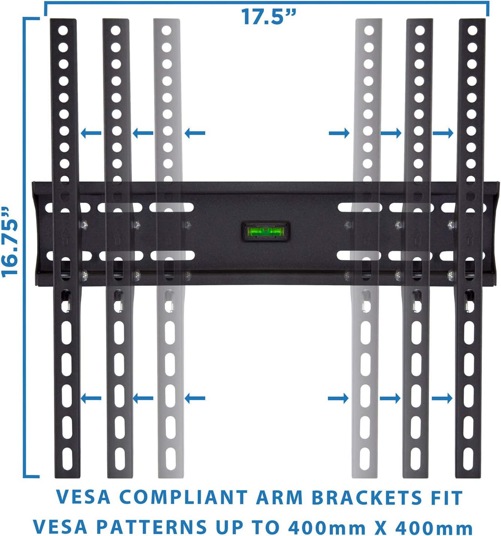 Tilt TV Wall Mount Bracket Up to 32 to 55 Inch Flat Screen TVs 77 Lbs Capacity Pack of 2 O84331