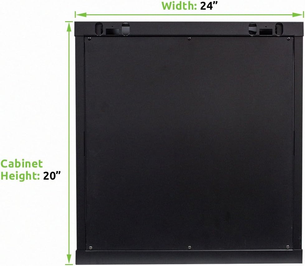9U 19-Inch Server Network Rack with Locking Glass Door Black F6753