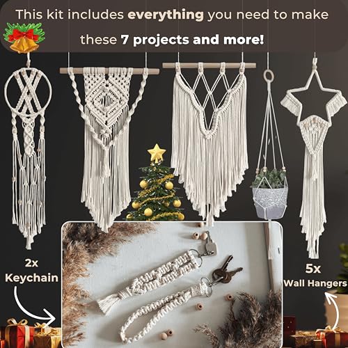 Macrame Kits for Adults Beginners with 112 Supplies and 7 Projects Book M2196