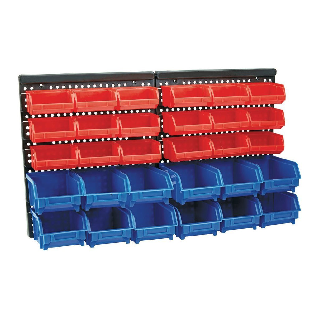 30-Bin Wall-Mount Parts Rack D21692