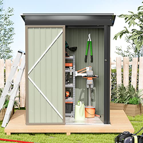 Metal Outdoor Storage Shed 5FT x 3FT Brown G887
