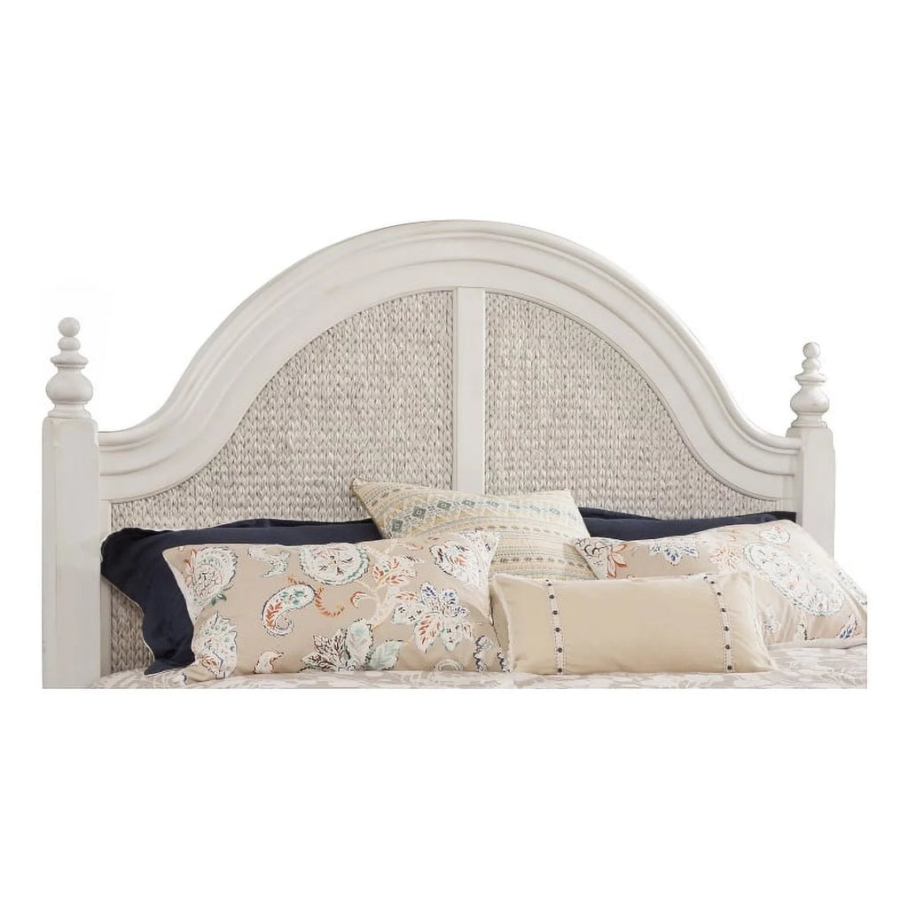 Dove White Queen Woven Wood Headboard V45908