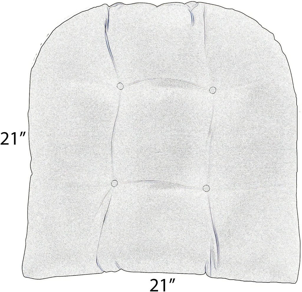 Set of 2 U-Shape Wicker Tufted Seat Cushions N7823