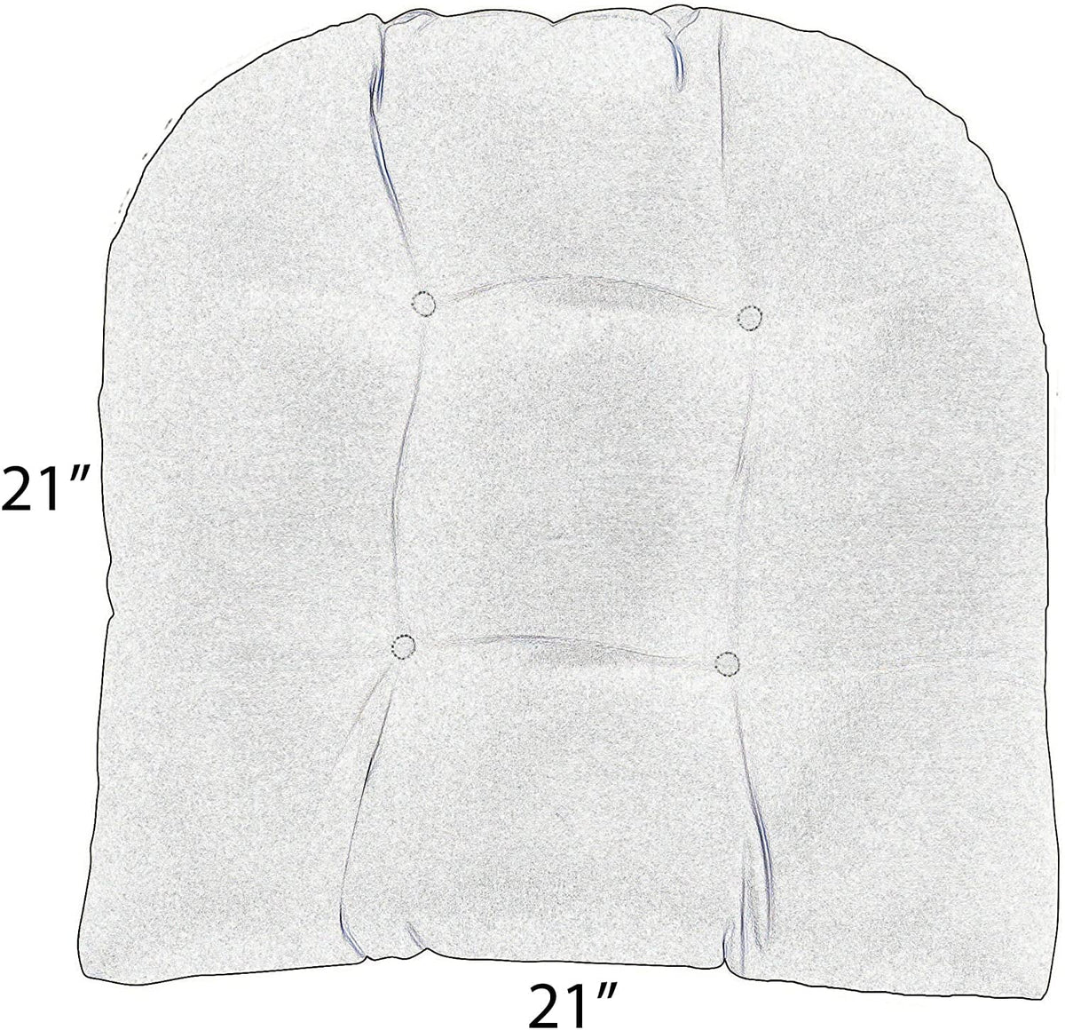 Set of 2 U-Shape Wicker Tufted Seat Cushions N7823