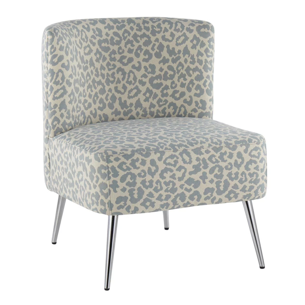 Blue Leopard Slipper Chair L3937
