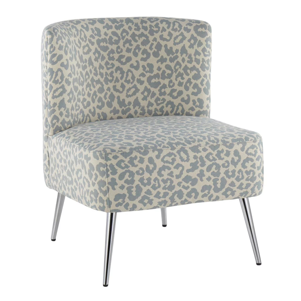 Blue Leopard Slipper Chair L3937