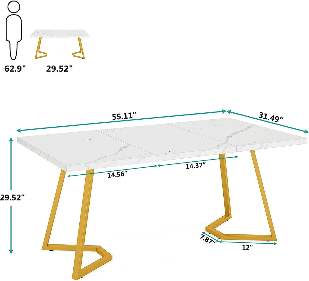 55" Faux Marble Rectangular Dining Table I73294