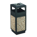 Black 15gal Square Trash Receptacle F116371