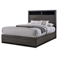Wooden California King Bed with Bookcase Headboard B7678