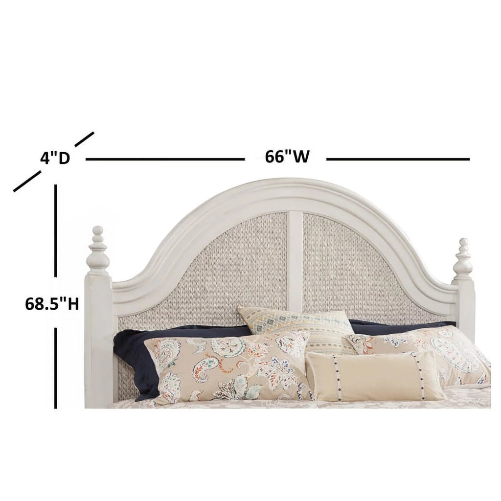 Dove White Queen Woven Wood Headboard V45908