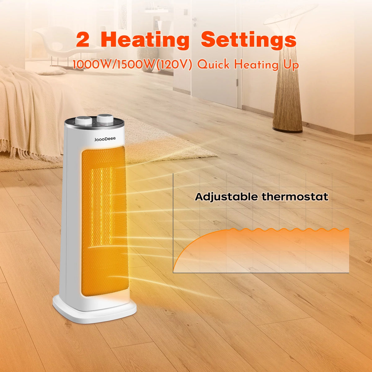 17" 1500W 1000W Oscillating Ceramic Space Heater F554