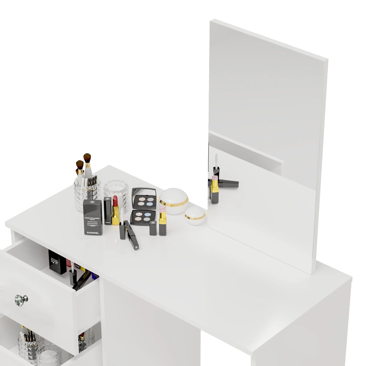 White Makeup Vanity Desk with Mirror L937378