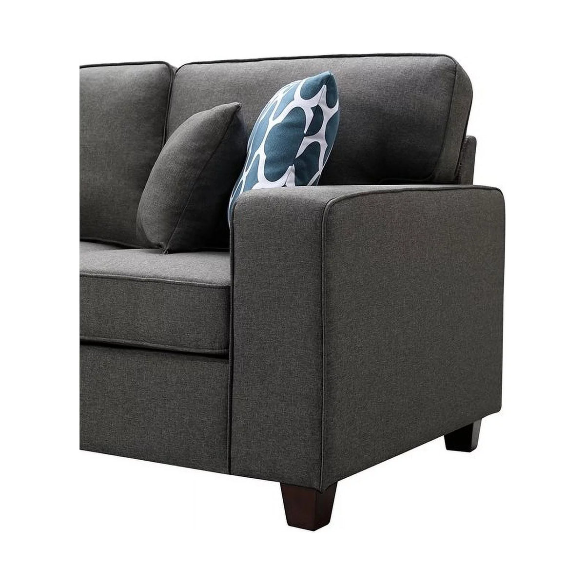 Gray Linen 6Pc Modular Sectional Sofa with Ottoman S234701