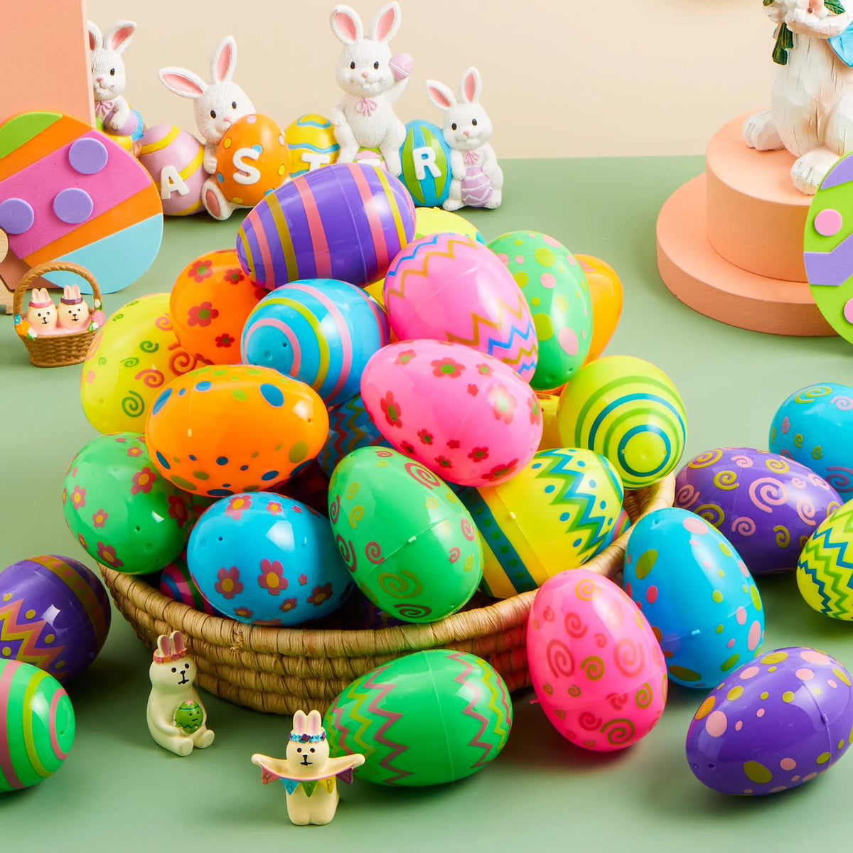 36 Pcs Plastic Jumbo Easter Eggs U699