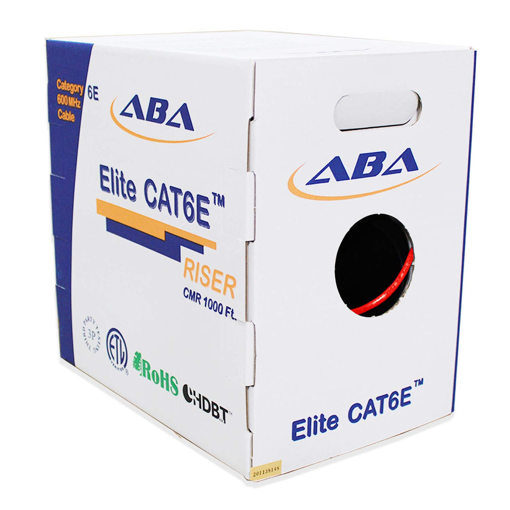 Blue 1000ft UTP 24AWG Solid Bare Copper CAT6E Riser Ethernet Cable S870
