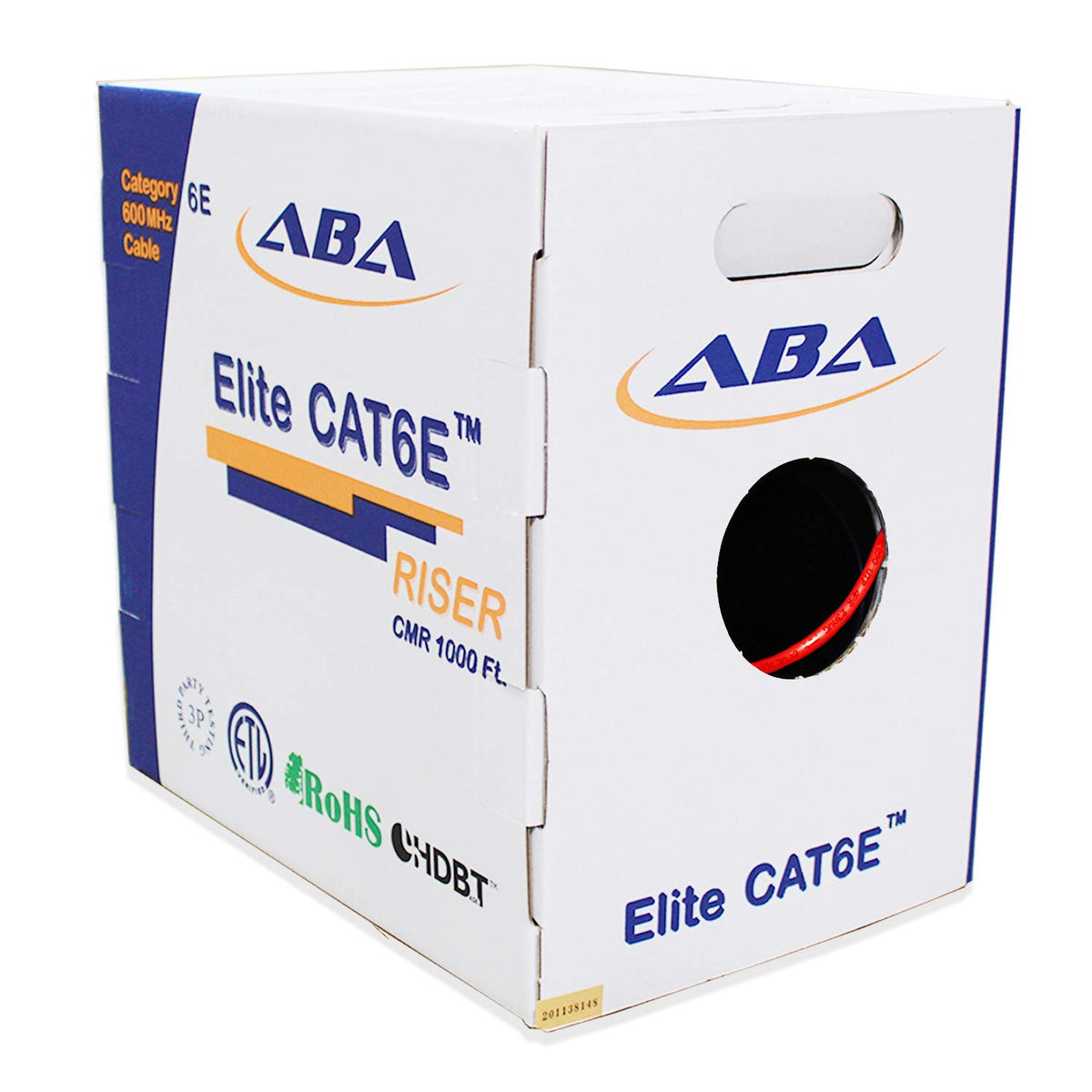 Blue 1000ft UTP 24AWG Solid Bare Copper CAT6E Riser Ethernet Cable S870