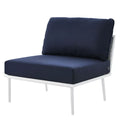 Navy White Aluminum Fabric Lounge Chair Z351