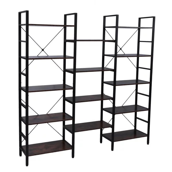 5-Shelf Wood and Metal Bookcase R942693