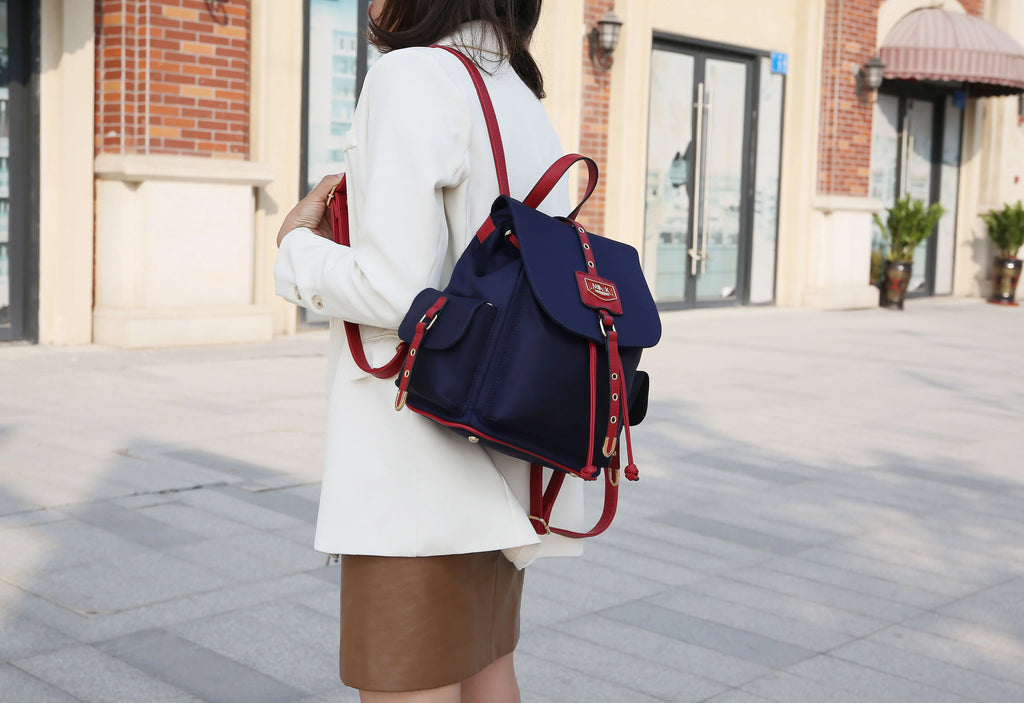 Nylon & Smooth Vegan Leather Women’s Backpack N250