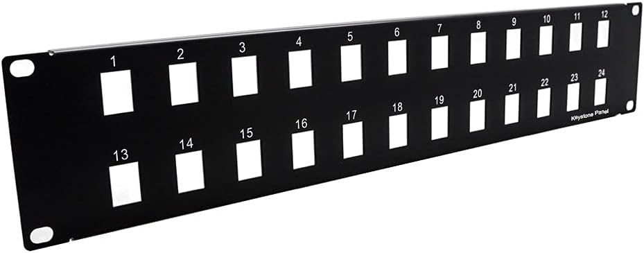 Patch Panel for Keystone Jack 24 Port Pack of 2 D8635