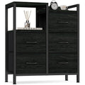 5 Fabric Drawers Rustic Brown Dresser E2046
