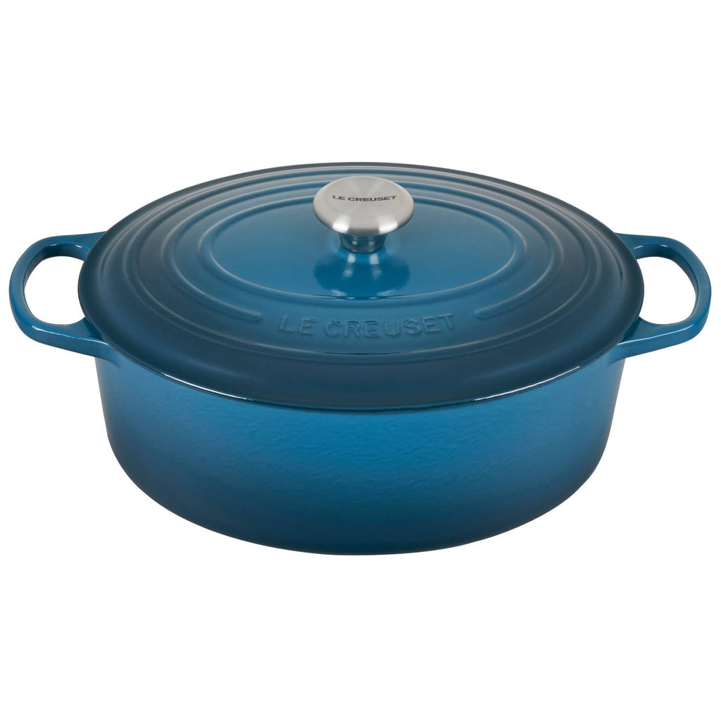 Cast Iron 6.75-Quart Deep Teal Oval Dutch Oven I999331