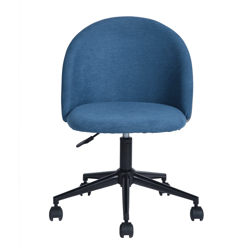 Blue Adjustable Swivel Fabric Upholstered Armless Task Chair S2979