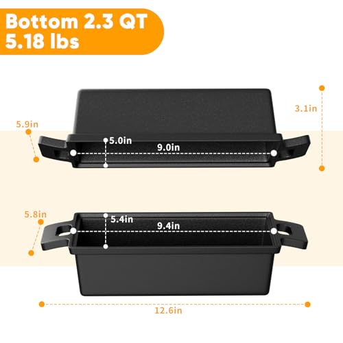 Cast Iron Bread Pan with Lid 9x5 2 Piece Set F71126