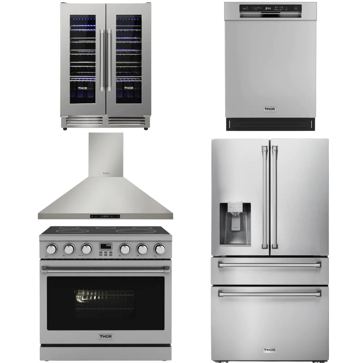 36 Electric Range, Range Hood, Refrigerator, Dishwasher and Wine Cooler C68838