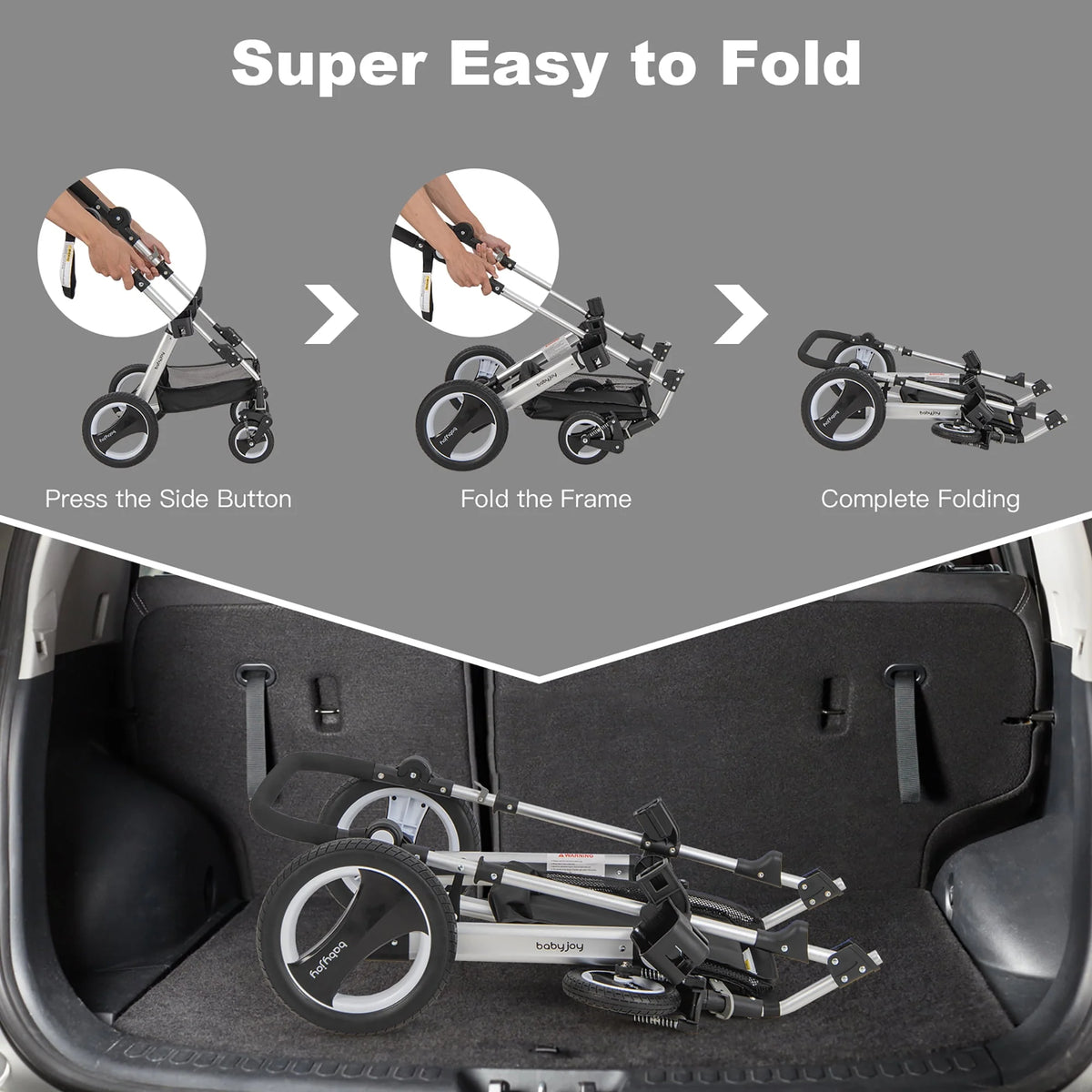 Folding Aluminum Baby Stroller with Diaper Bag M196