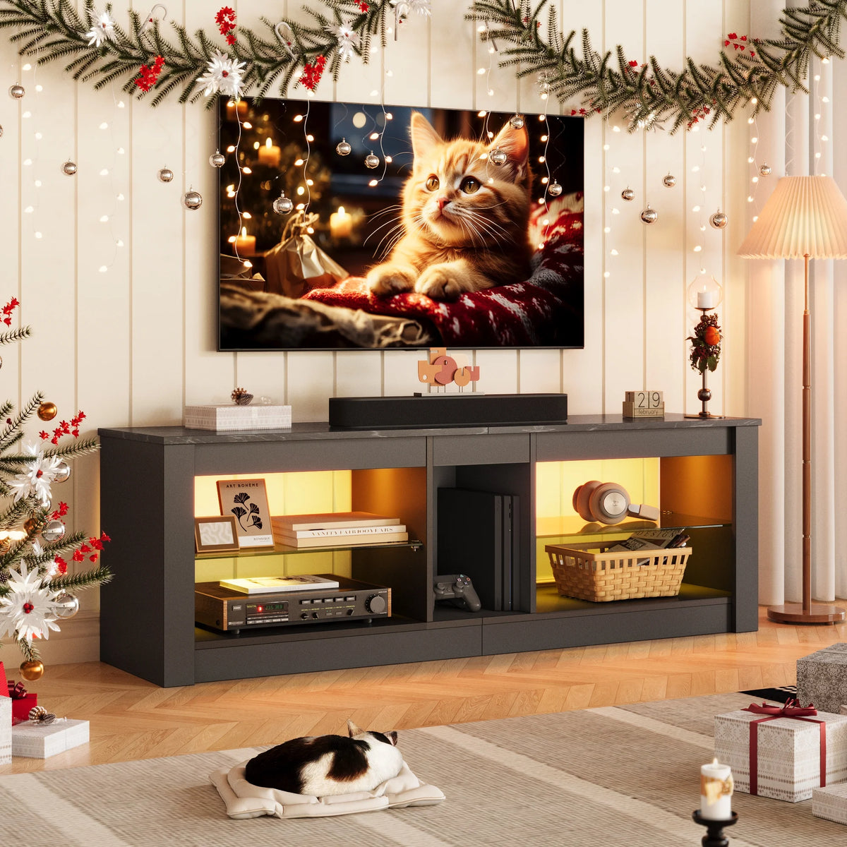 Light Grey TV Stand Media Console Table N1880