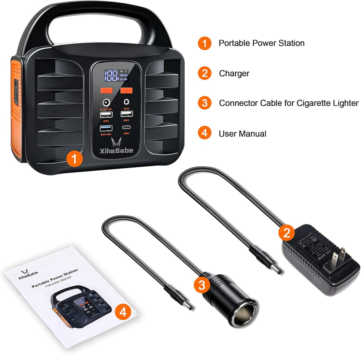 Portable Power Station 155Wh 110V/100W AC Outlet Lithium Battery F14016