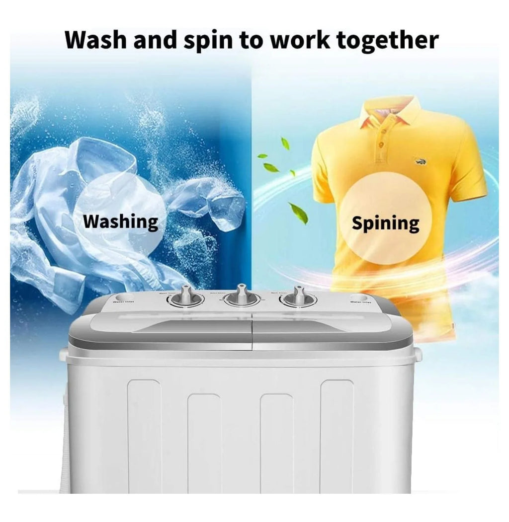 Compact Mini Washer Machine with 8 lbs Washing and 5 lbs Spin Dryer C1455