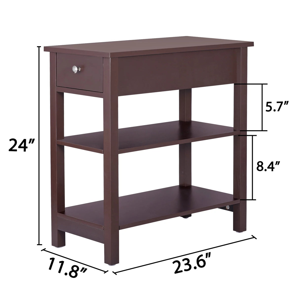 Set of 2 3-Tier Brown Side Table E647060