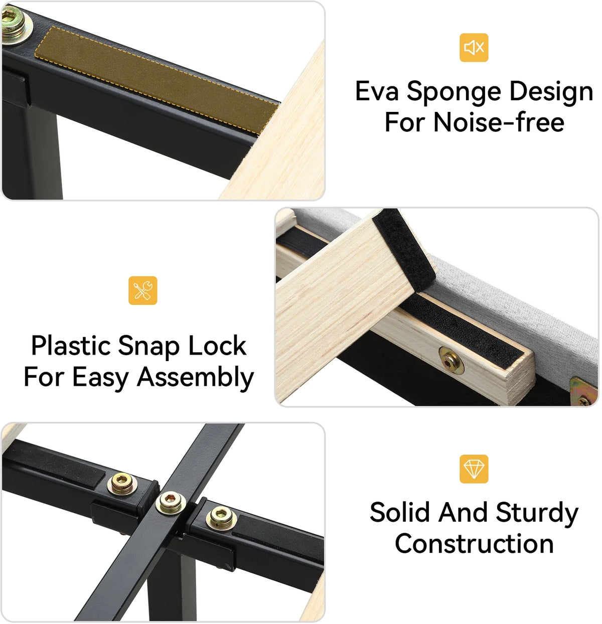 Queen Size Bed Frame with Type-C & USB Ports U279