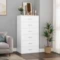 White 6 Drawer Wood Dresser U1789