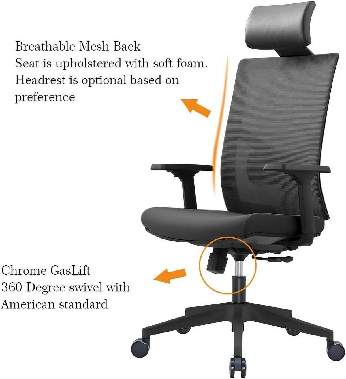 Ergonomic Mesh Office Chair with Lumbar Support L53656