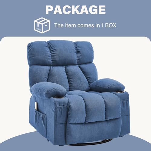Grey Massage Rocker Recliner Chair with Heat and Vibration U9993
