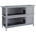 2-Story Wooden Rabbit Hutch with Lockable Doors R939087