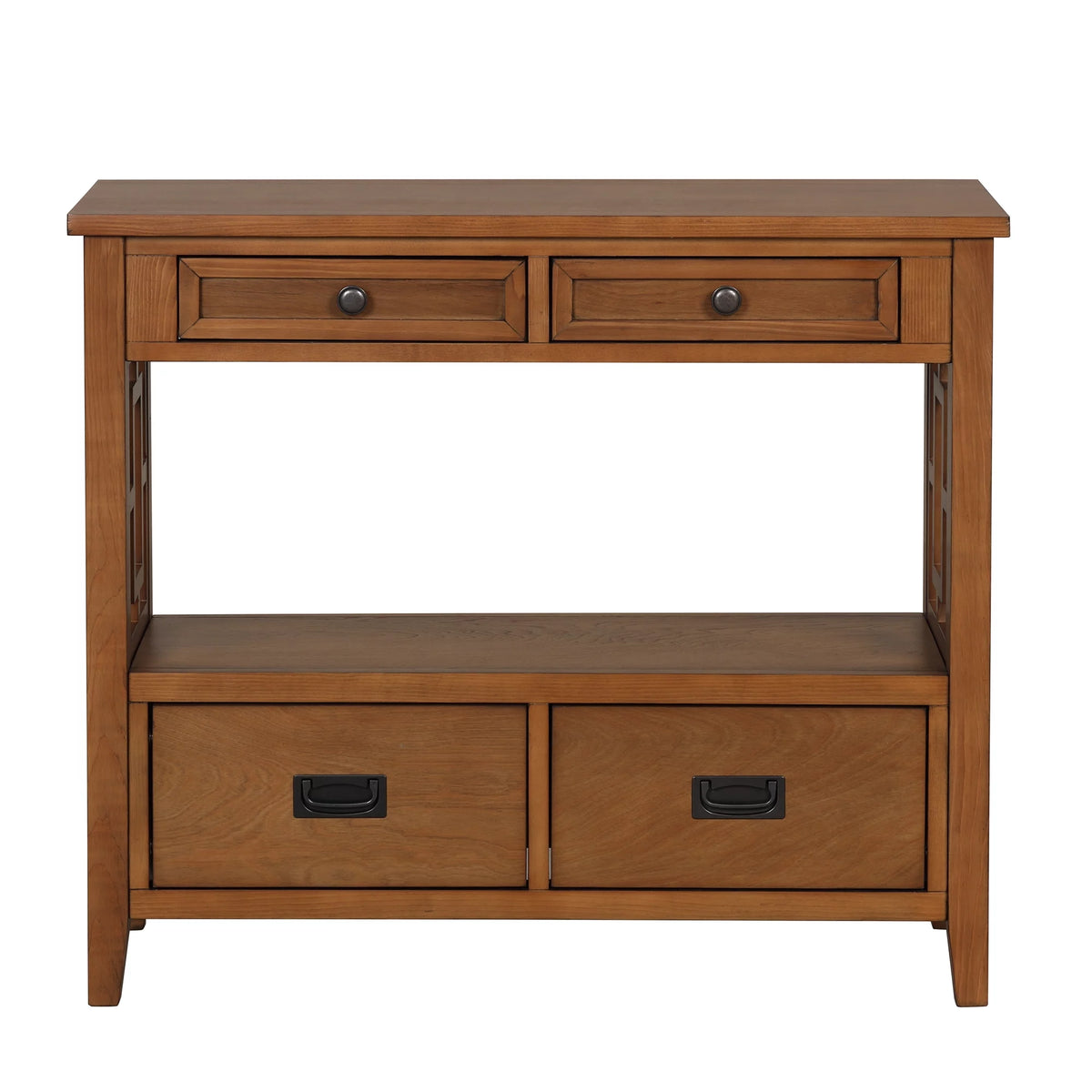 36'' Pine Wood Console Table with 4 Drawers & 1 Storage Shelf W9603
