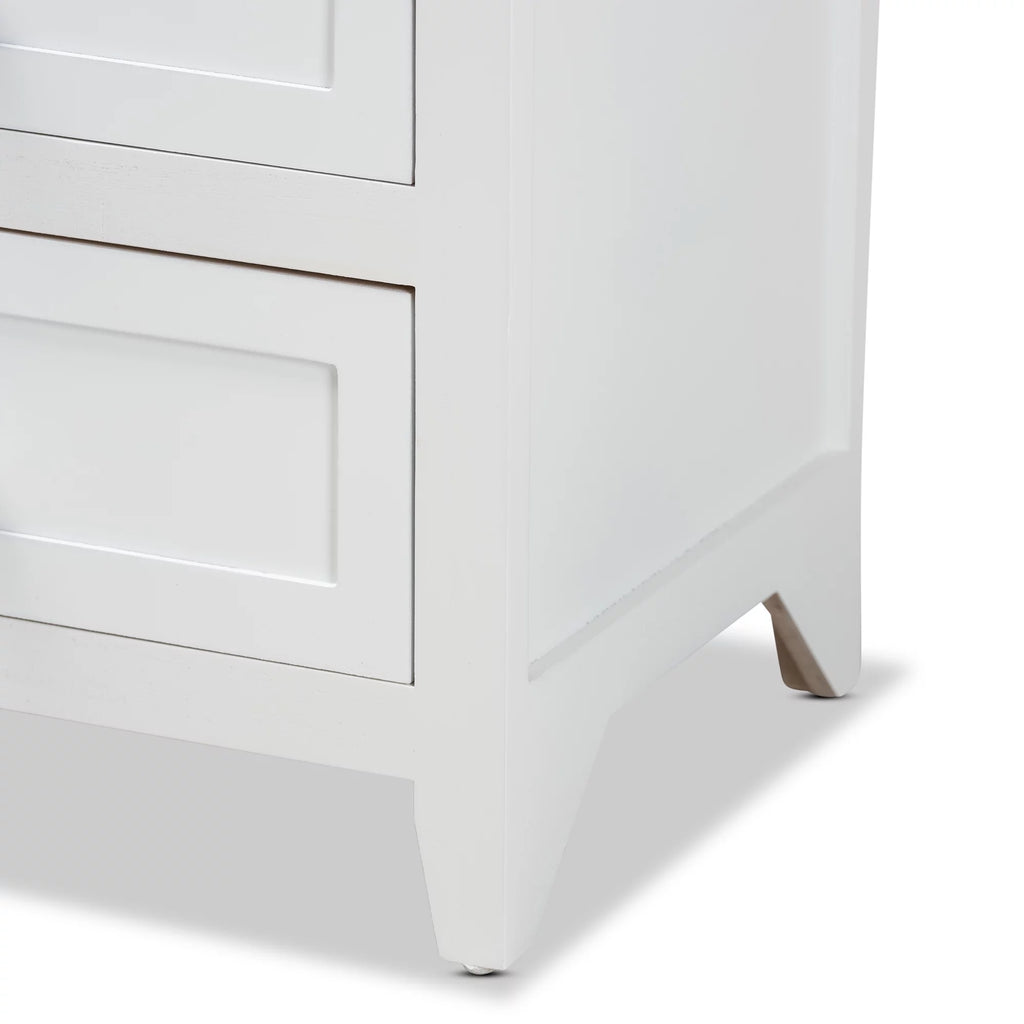 White 2-Drawer Wood Nightstand W756013