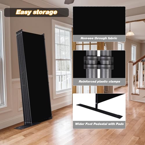 Black 4 Panel Folding Room Divider H881662