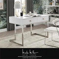 White 2-Drawers Stainless Steel Base Bedroom Vanity F4553