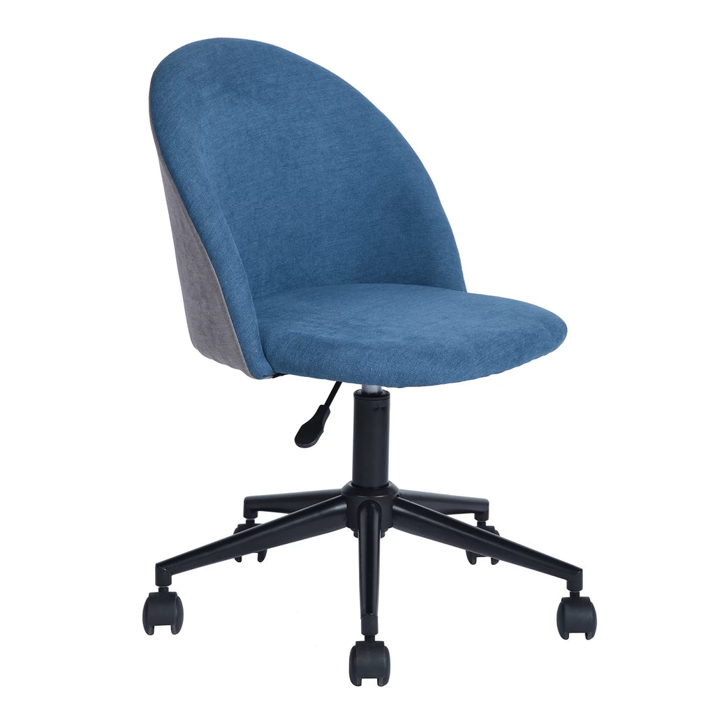 Blue Adjustable Swivel Fabric Upholstered Armless Task Chair S2979