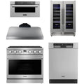 36 Gas Range, Range Hood, Dishwasher, Microwave and Wine Cooler W812843