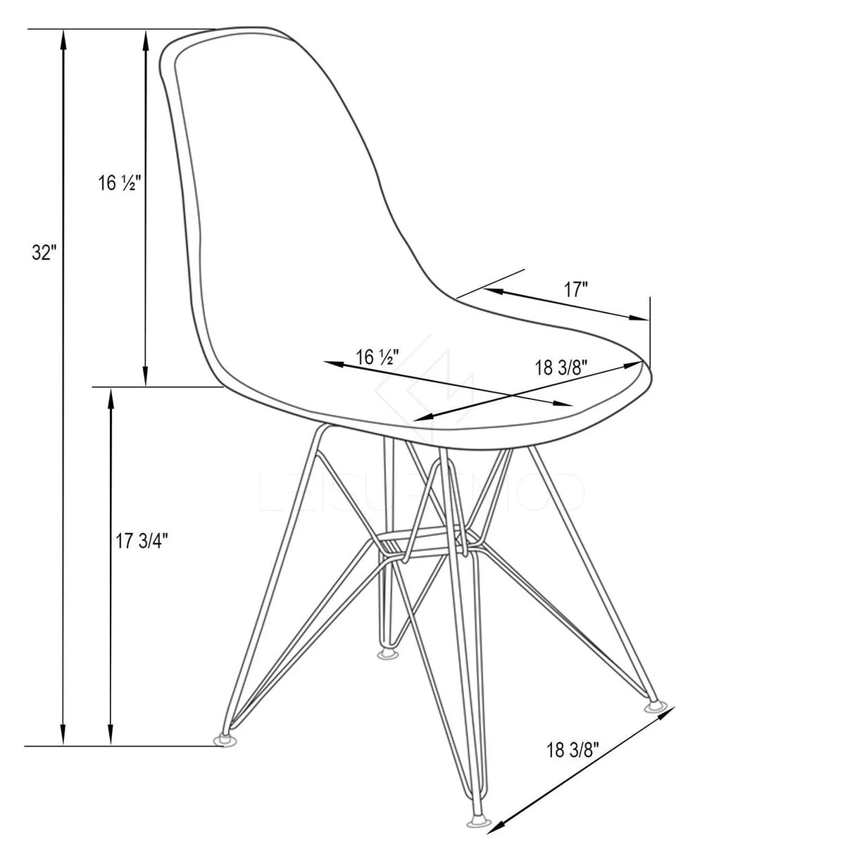 Molded Eiffel Side Chair Set of 4 V61687