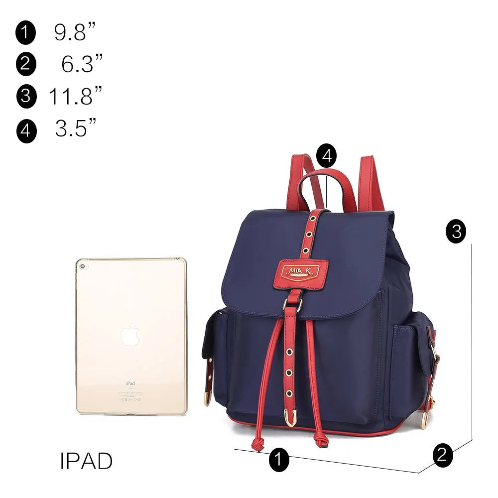 Nylon & Smooth Vegan Leather Women’s Backpack N250