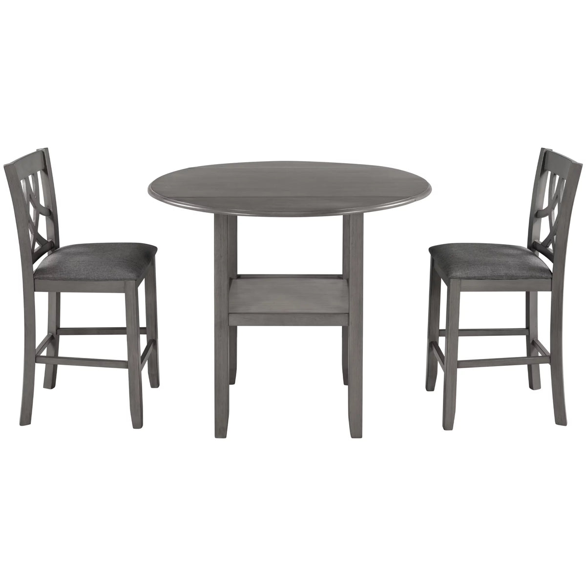 3-Piece Wooden Counter Height Dining Set with 2 Chairs X63359