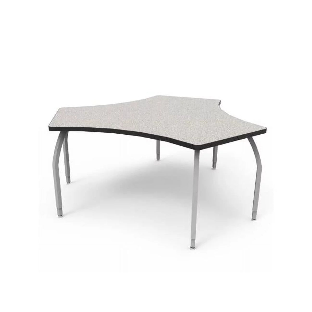 Desk with Grey Nebula Laminate & 3 Adjustable Silver Legs Y144447